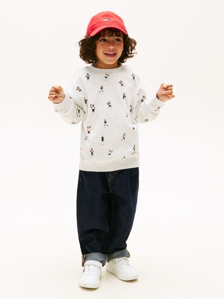 Grey Graphic Logo Terry Sweatshirt  Boys