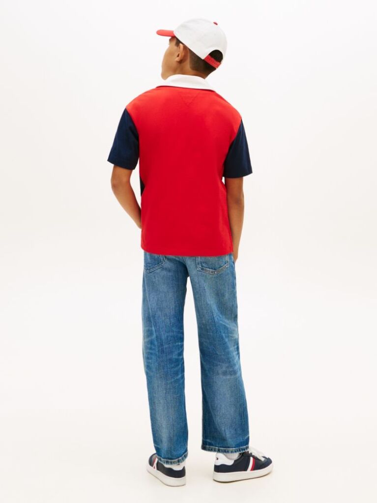 Blue Regular Colour-Block Jersey Rugby Polo Shirt  Boys