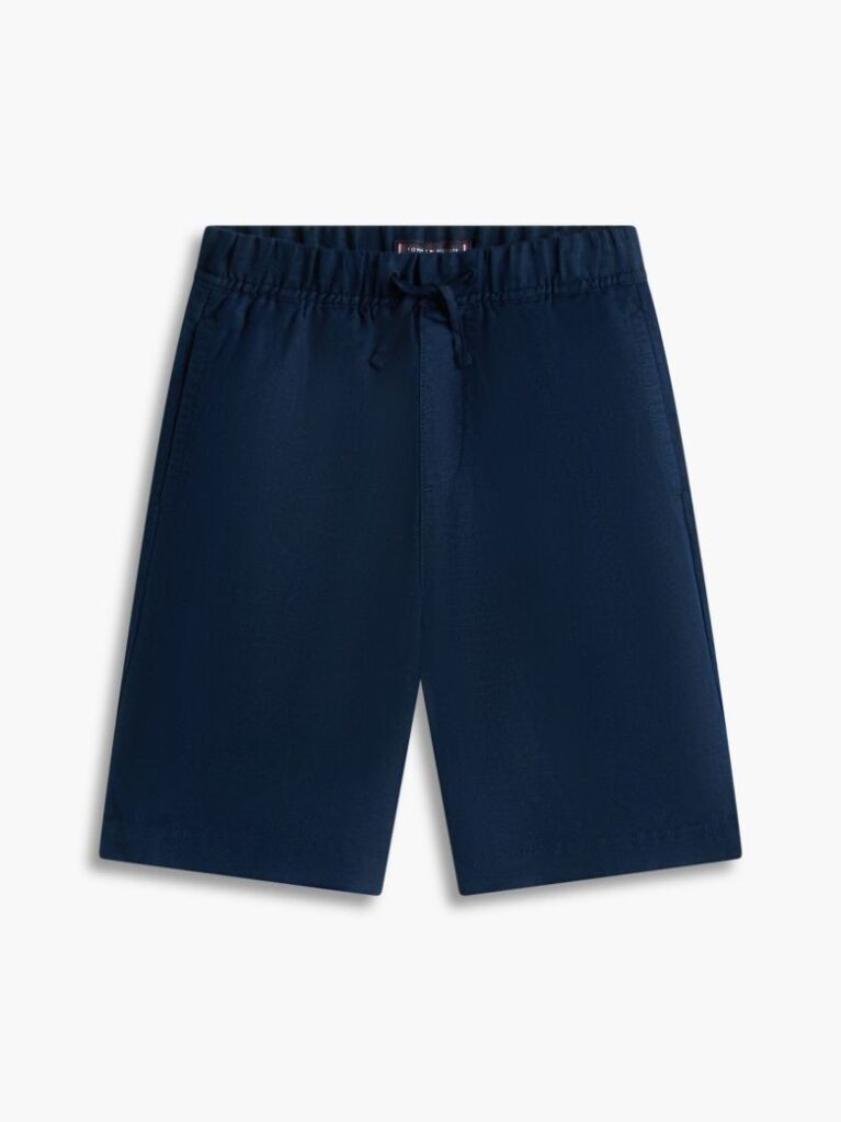 Blue Linen Blend Relaxed Shorts  Boys