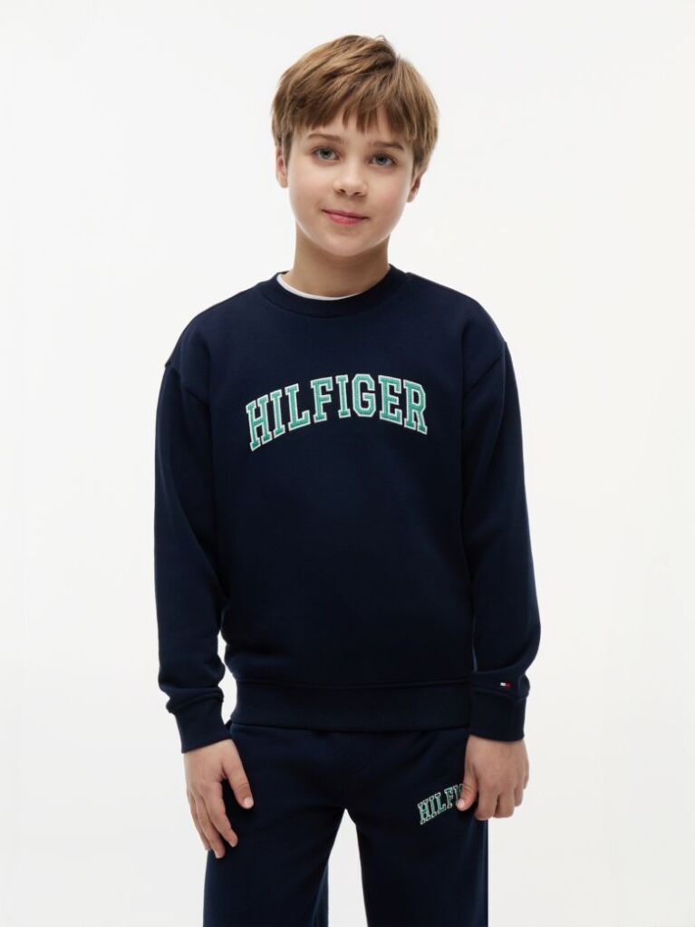 Blue Logo Terry Crew Neck Sweatshirt  Boys