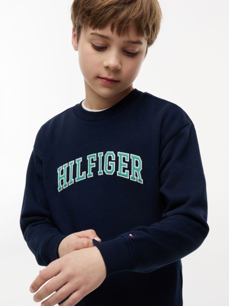 Blue Logo Terry Crew Neck Sweatshirt  Boys