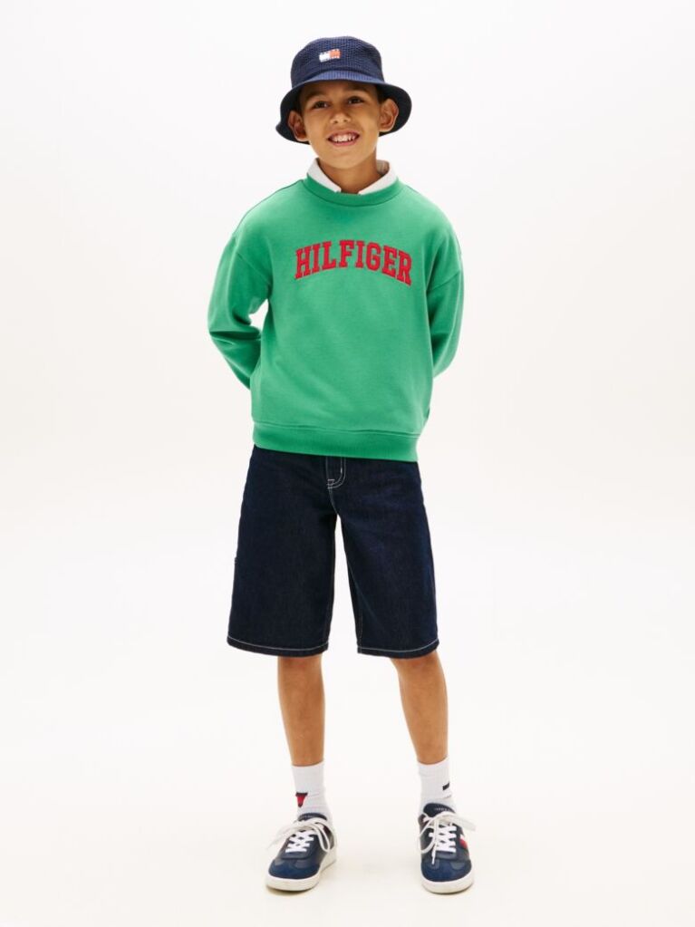 Green Logo Terry Crew Neck Sweatshirt  Boys
