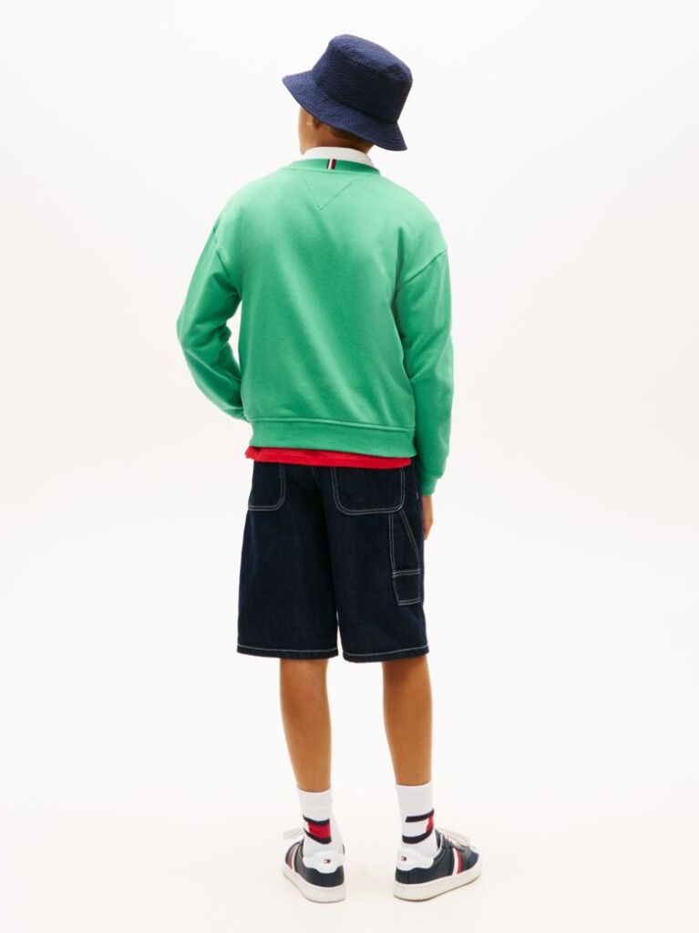 Green Logo Terry Crew Neck Sweatshirt  Boys