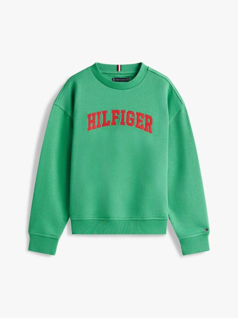 Green Logo Terry Crew Neck Sweatshirt  Boys