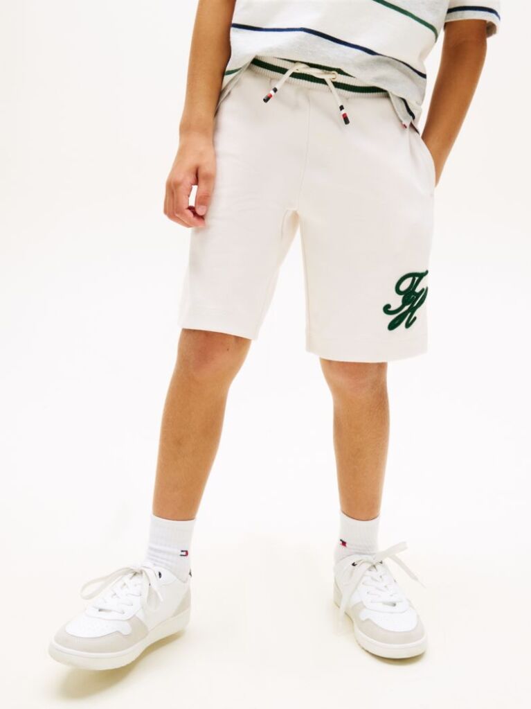 Beige Logo Embroidery Sweat Shorts  Boys