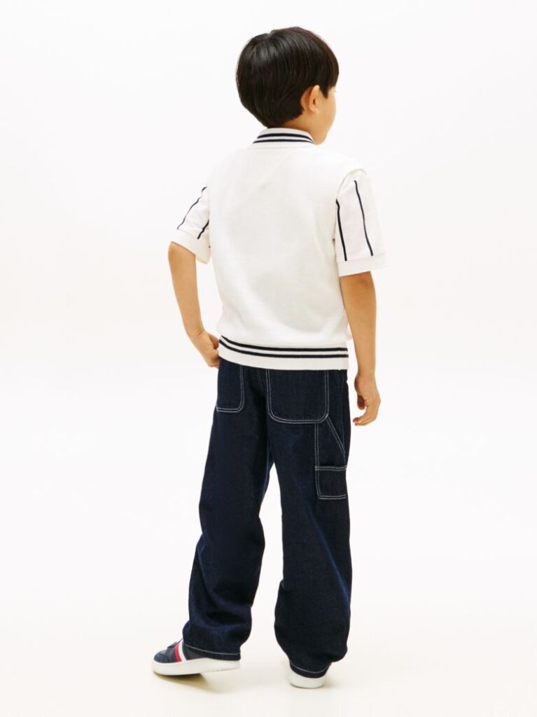 White Essential V-Neck Sweater Vest  Boys