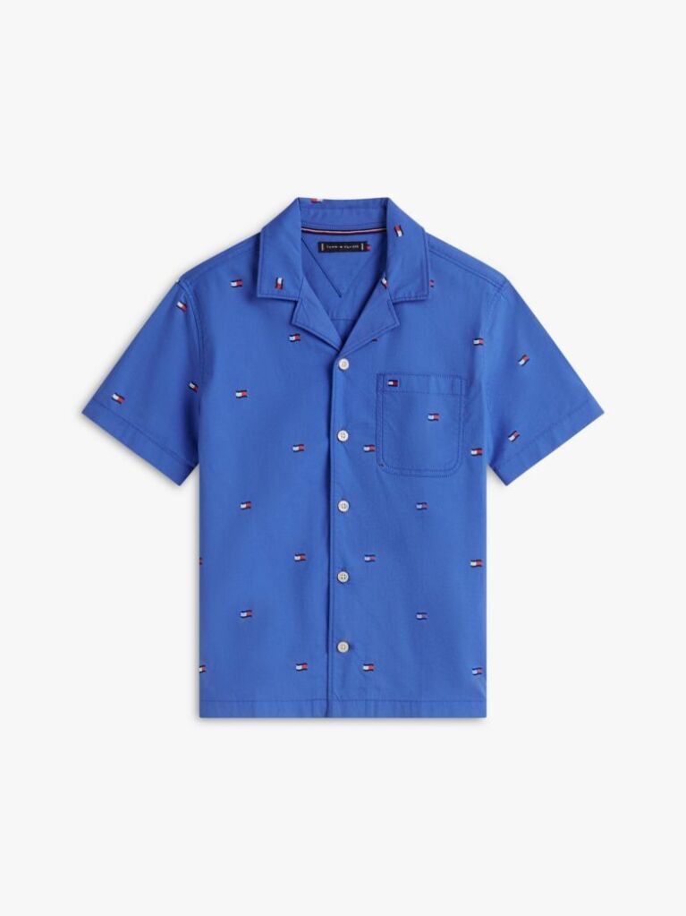 Blue Regular Fit Poplin Short Sleeve Shirt  Boys