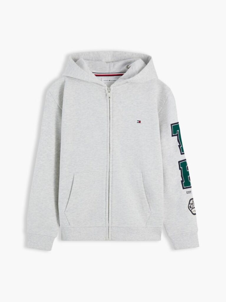 Γκρι Hoody Με Φερμουάρ Και Varsity Λογότυπο  Αγόρια