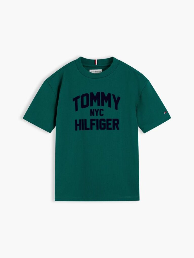 Πράσινο Βαμβακερό T-Shirt Με Λογότυπο Και Κλασική Λαιμόκοψη  Αγόρια