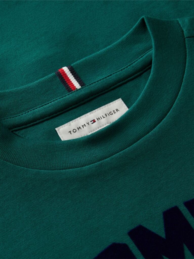 Πράσινο Βαμβακερό T-Shirt Με Λογότυπο Και Κλασική Λαιμόκοψη  Αγόρια