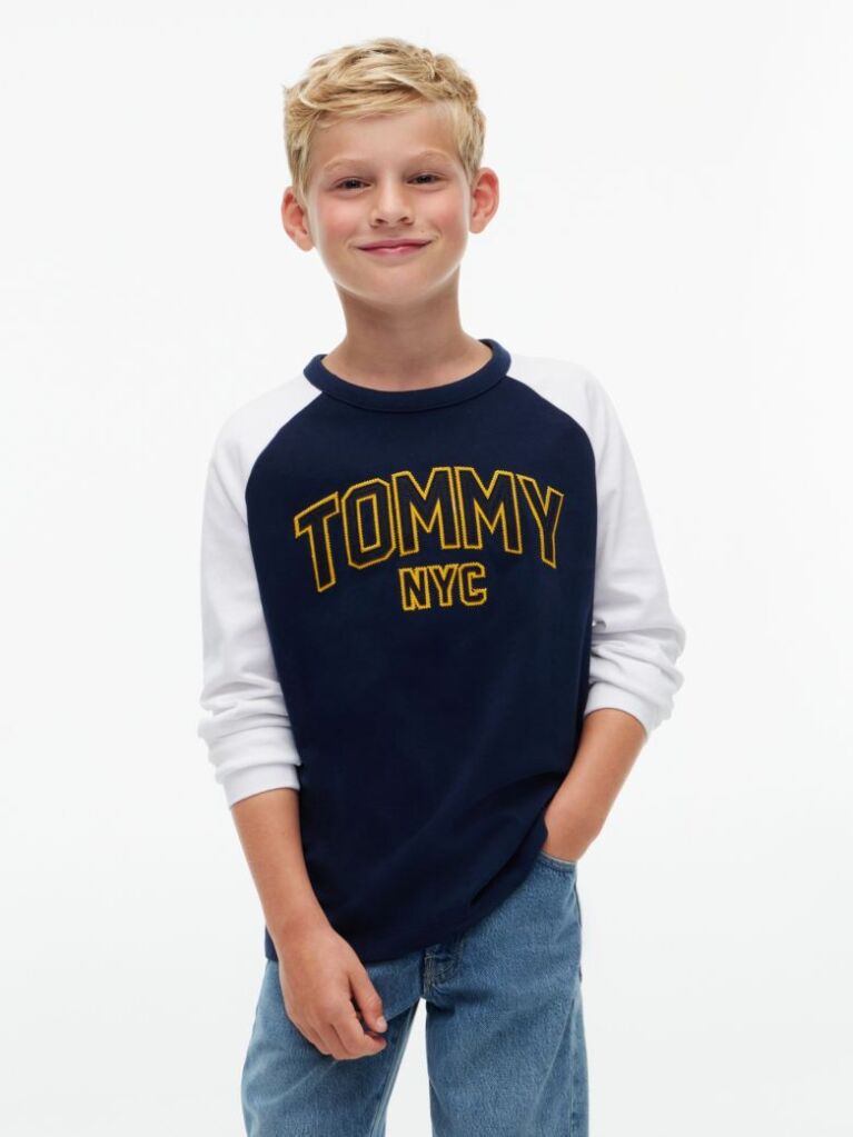 Μπλε T-Shirt Με Colour-Blocked Varsity Λογότυπο  Αγόρια