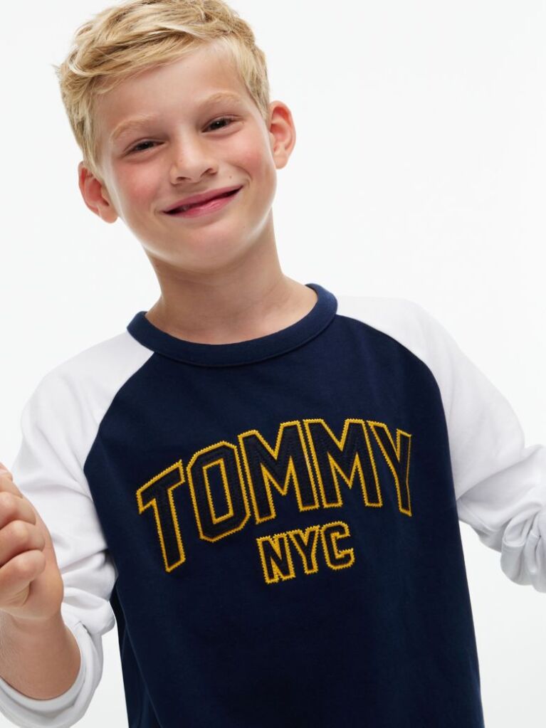 Μπλε T-Shirt Με Colour-Blocked Varsity Λογότυπο  Αγόρια