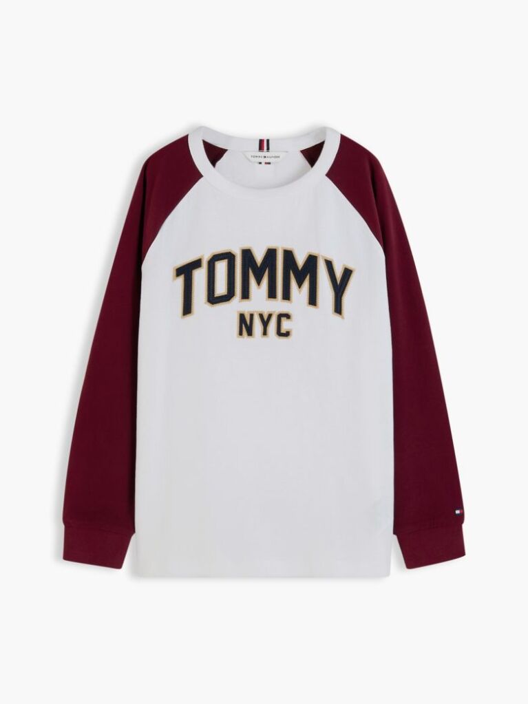 Άσπρο T-Shirt Με Colour-Blocked Varsity Λογότυπο  Αγόρια