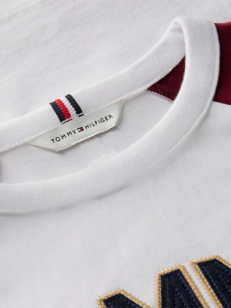 Άσπρο T-Shirt Με Colour-Blocked Varsity Λογότυπο  Αγόρια