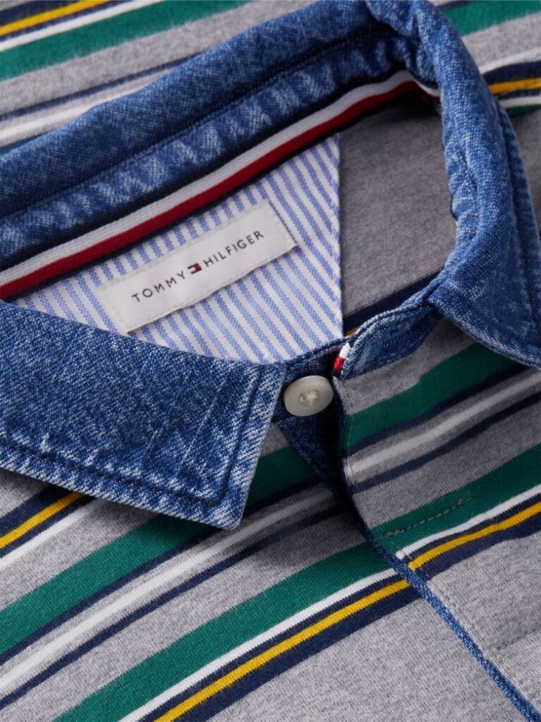 Multi Μπλούζα Πόλο Με Denim Γιακά  Αγόρια