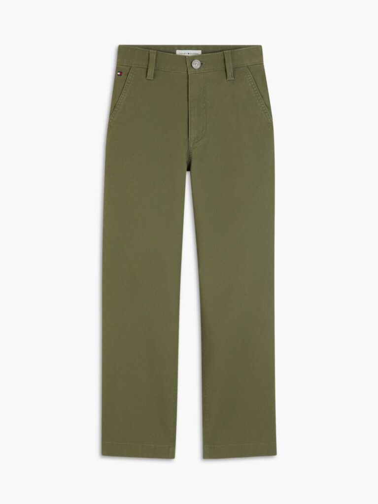 Green Herringbone Relaxed Twill Trousers  Boys