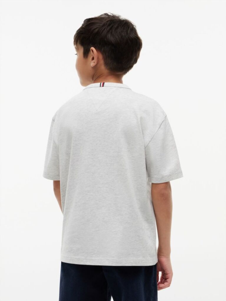 Γκρι Βαμβακερό T-Shirt Με Varsity Λογότυπο  Αγόρια