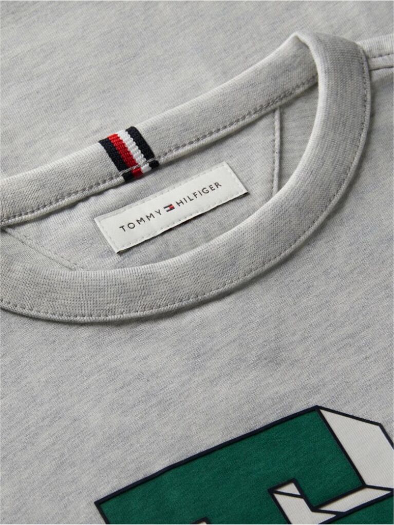 Γκρι Βαμβακερό T-Shirt Με Varsity Λογότυπο  Αγόρια