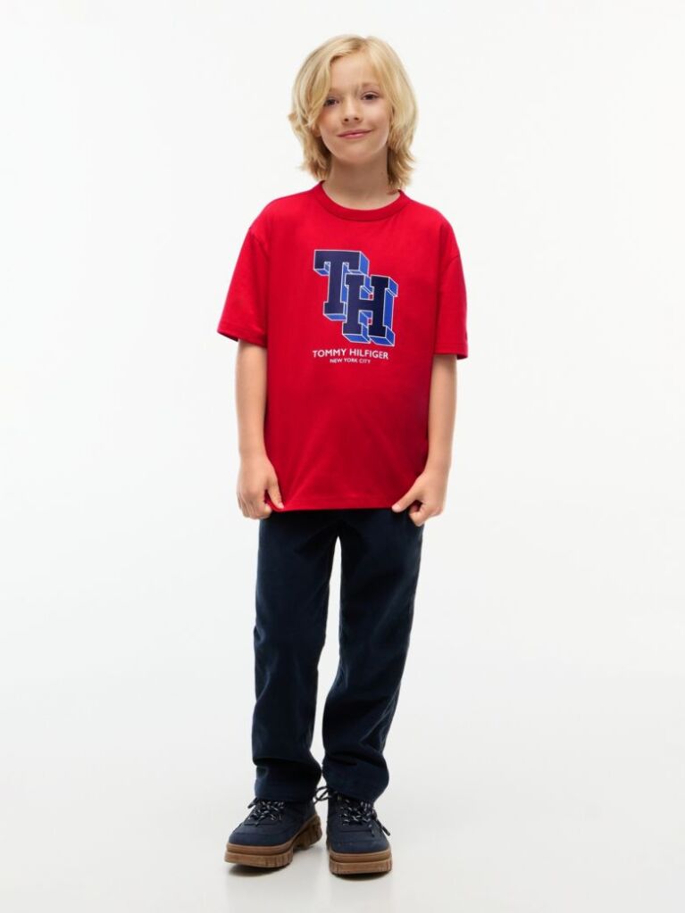 Red Varsity Logo Jersey T-Shirt  Boys