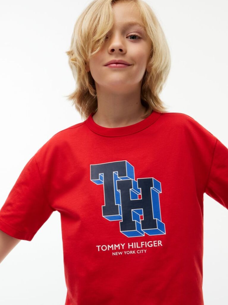 Red Varsity Logo Jersey T-Shirt  Boys