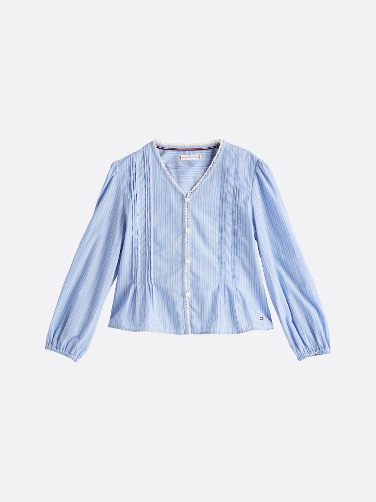 Multi Stripe Pleated Blouse  Girls