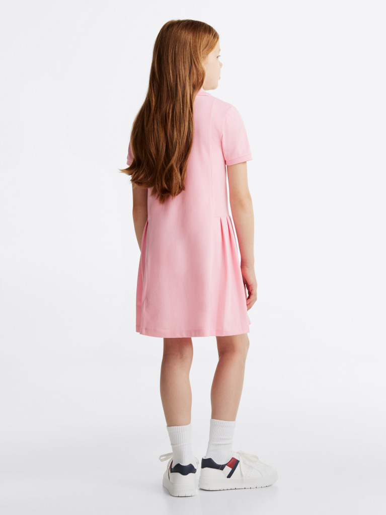Pink Pleated Polo Dress  Girls