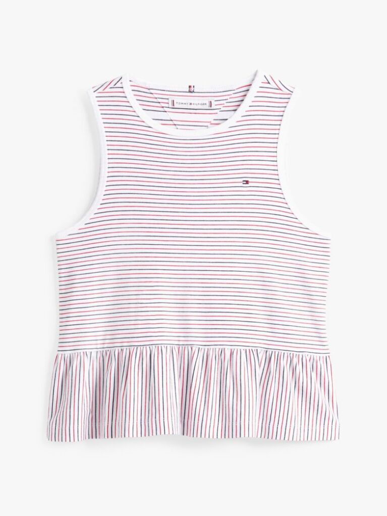 Multi Stripe Peplum Sleeveless Top  Girls