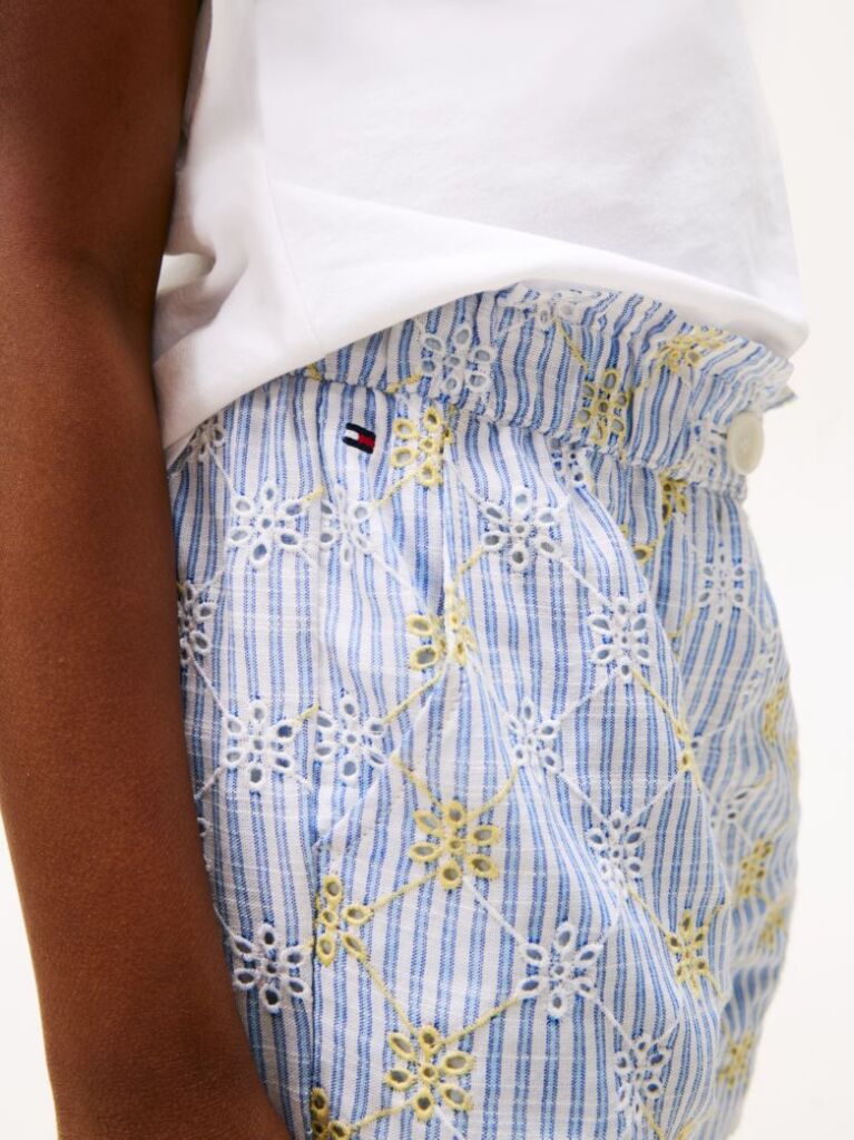 Multi Broderie Anglaise Stripe Shorts  Girls