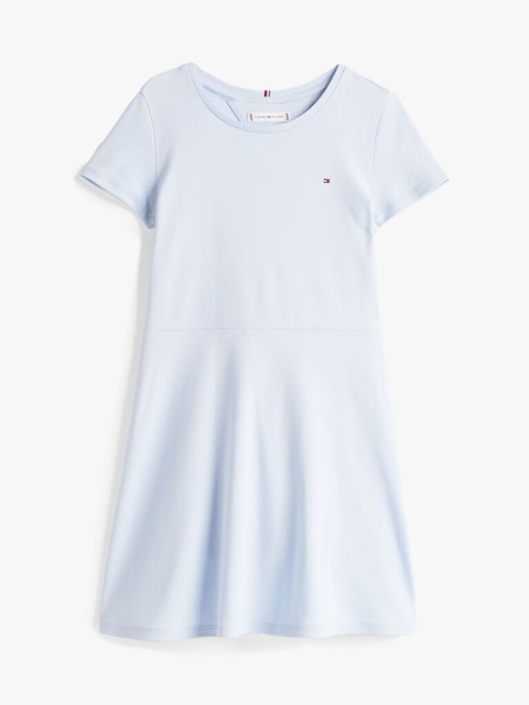 Blue Round Neck Skater Dress  Girls