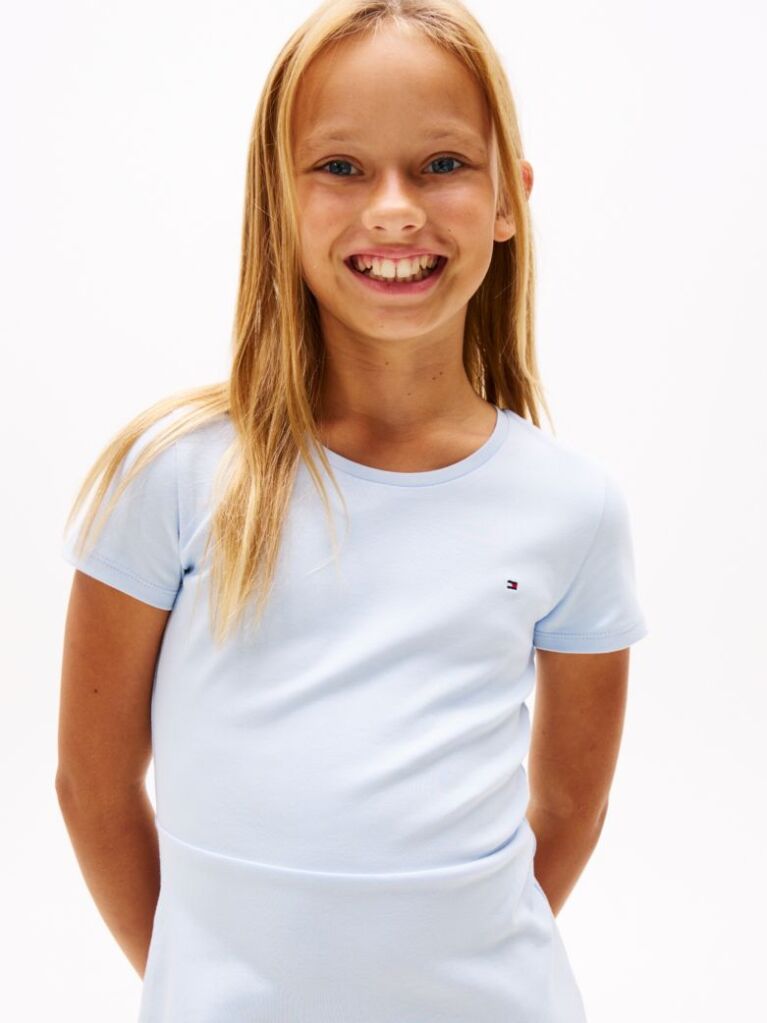 Blue Round Neck Skater Dress  Girls