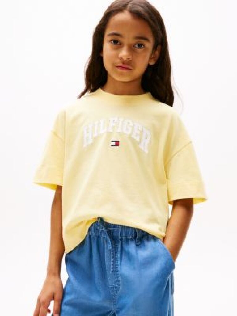 Κίτρινο T-Shirt Με Varsity Λογότυπο  Κορίτσια
