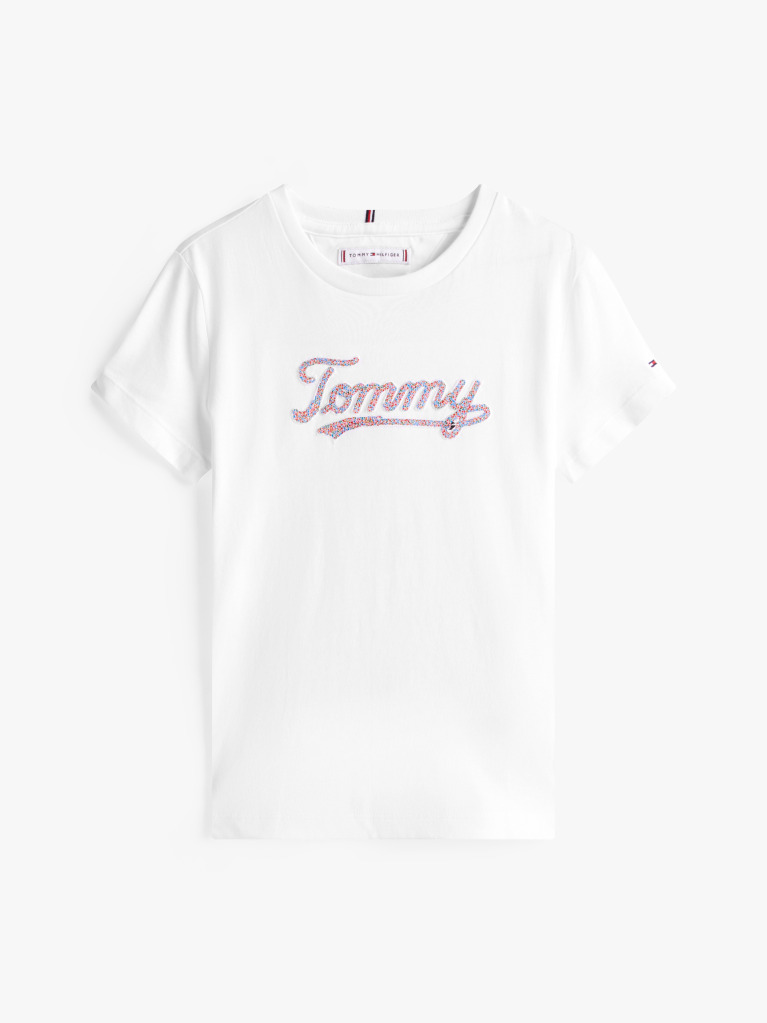 Άσπρο Κοντομάνικο T-Shirt Με Λογότυπο  Κορίτσια