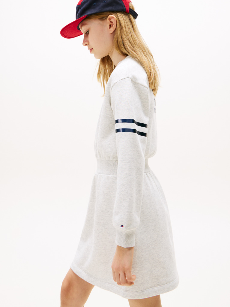 Grey Back Logo Appliqué Sweatshirt Dress  Girls