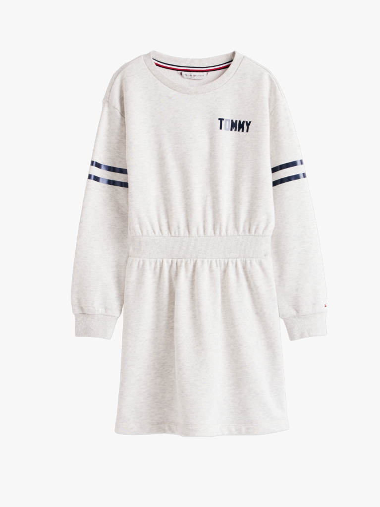 Grey Back Logo Appliqué Sweatshirt Dress  Girls