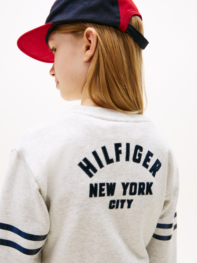 Grey Back Logo Appliqué Sweatshirt Dress  Girls