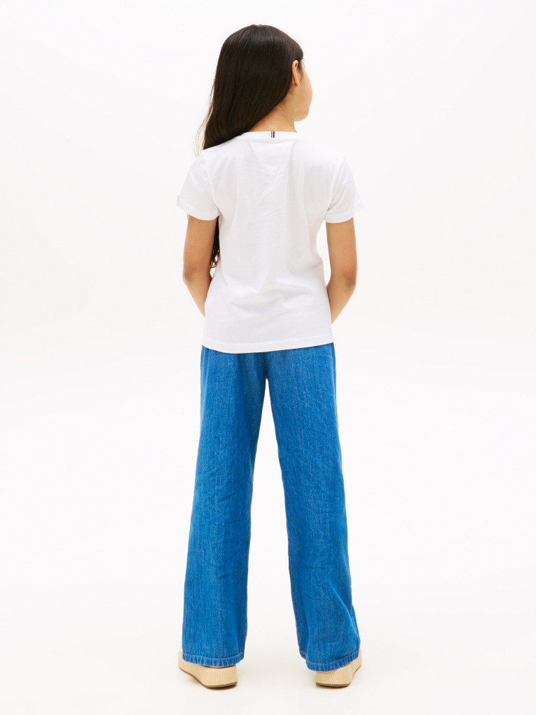 White Glitter Curve NYC Logo T-Shirt  Girls