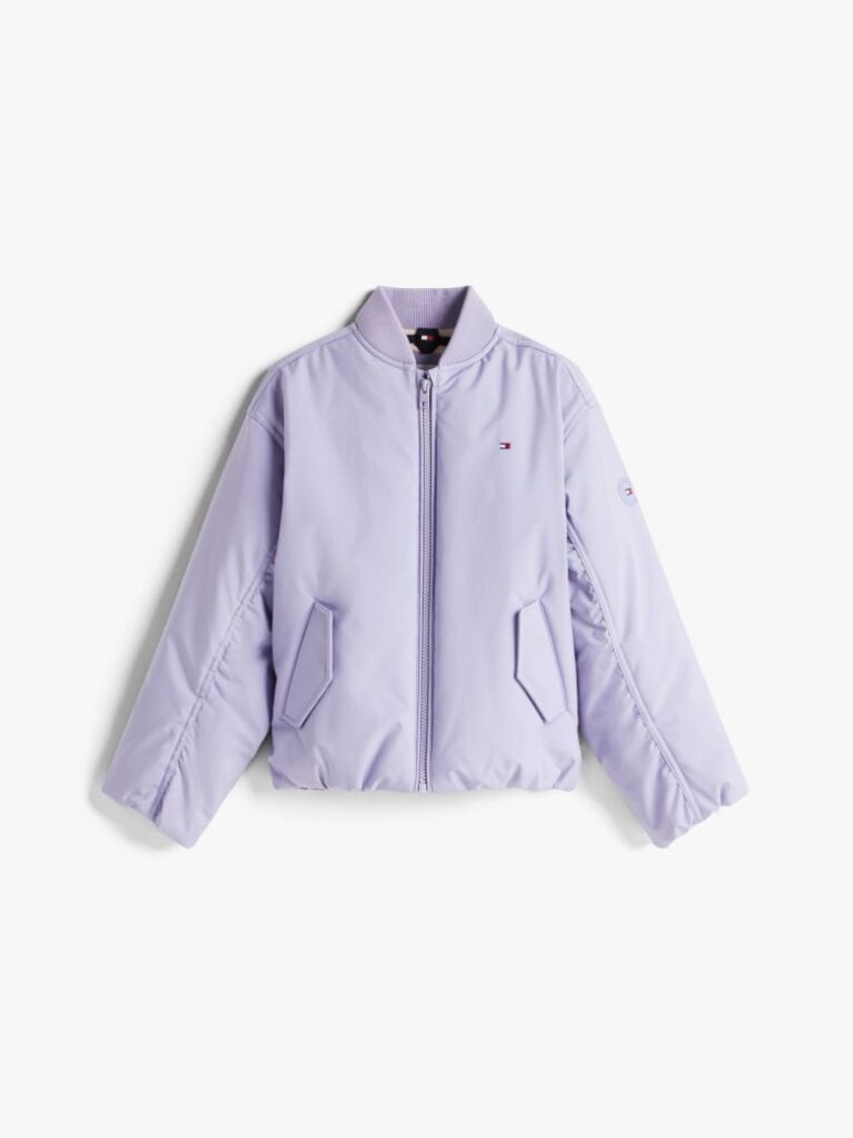 Purple Essential Relaxed Padded Bomber Jacket  Girls
