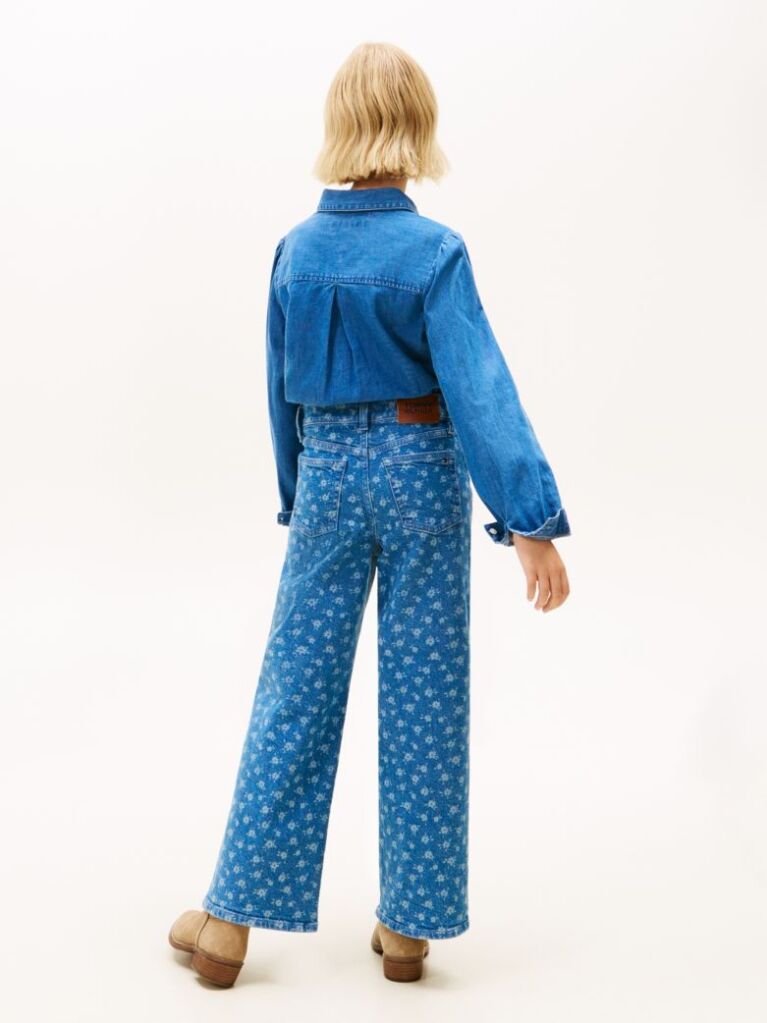 Denim Mabel Floral Print Wide Leg Jeans  Girls