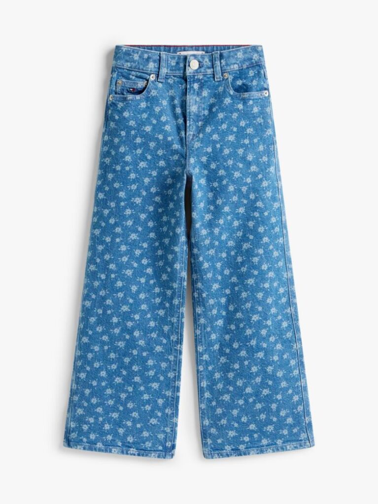 Denim Mabel Floral Print Wide Leg Jeans  Girls