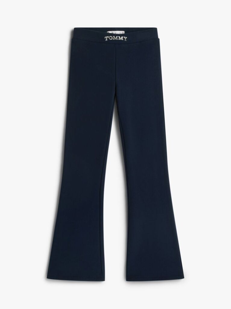 Blue Extra Slim Metallic Logo Flared Leggings  Girls