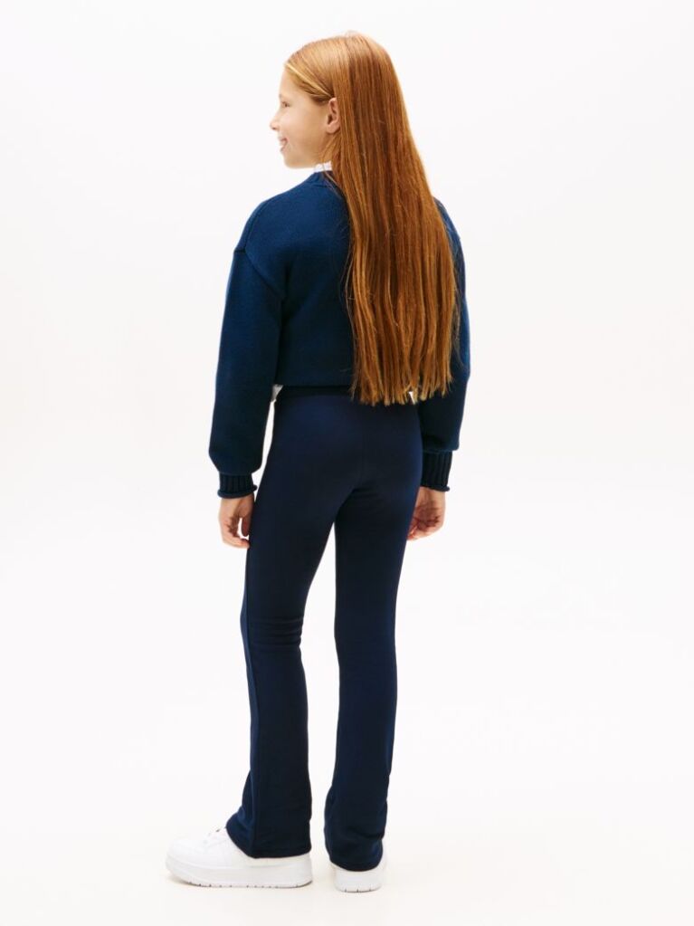 Blue Extra Slim Metallic Logo Flared Leggings  Girls