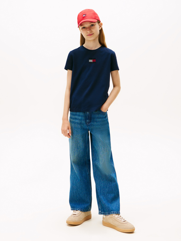 Μπλε Jersey T-Shirt Με Σημαία  Κορίτσια