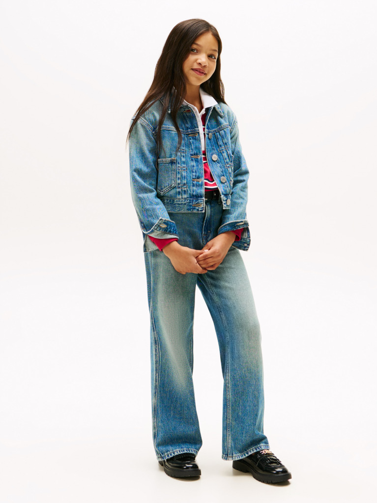 Blue Trucker Denim Flag Jacket  Girls