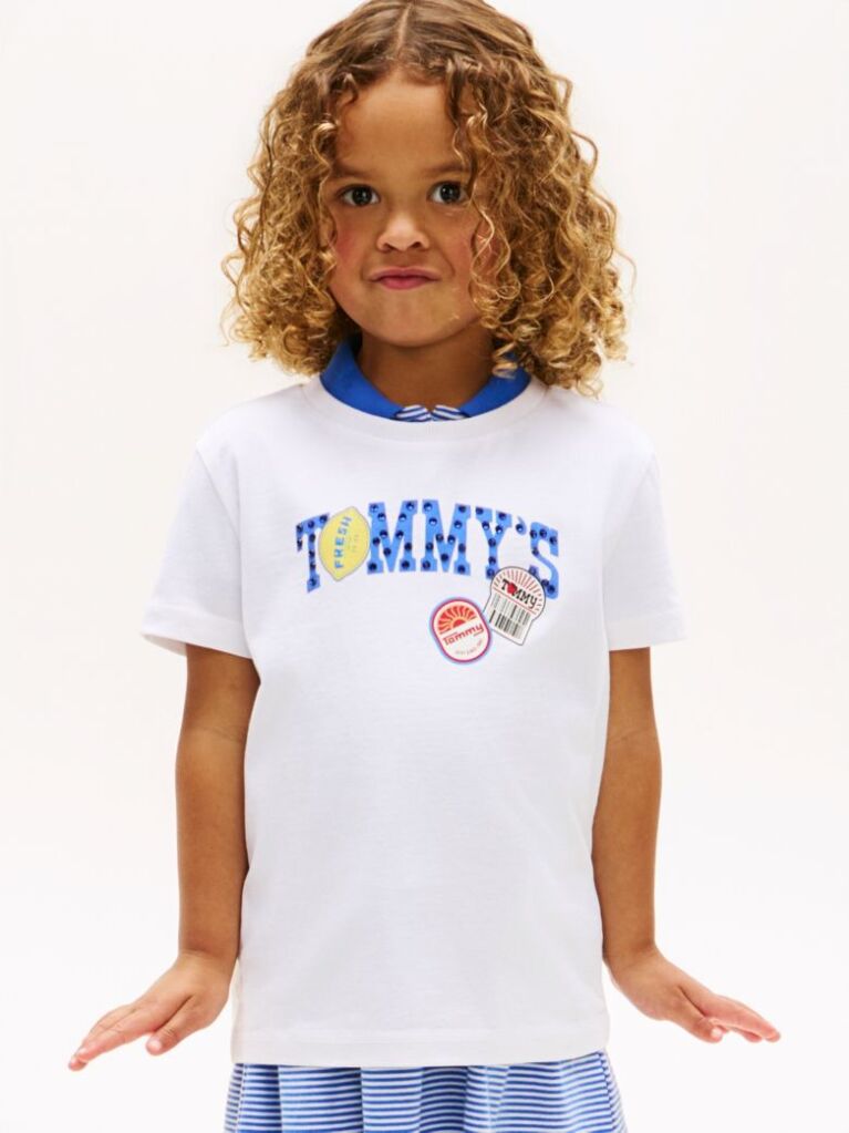 White Fruit Logo Jersey T-Shirt  Girls