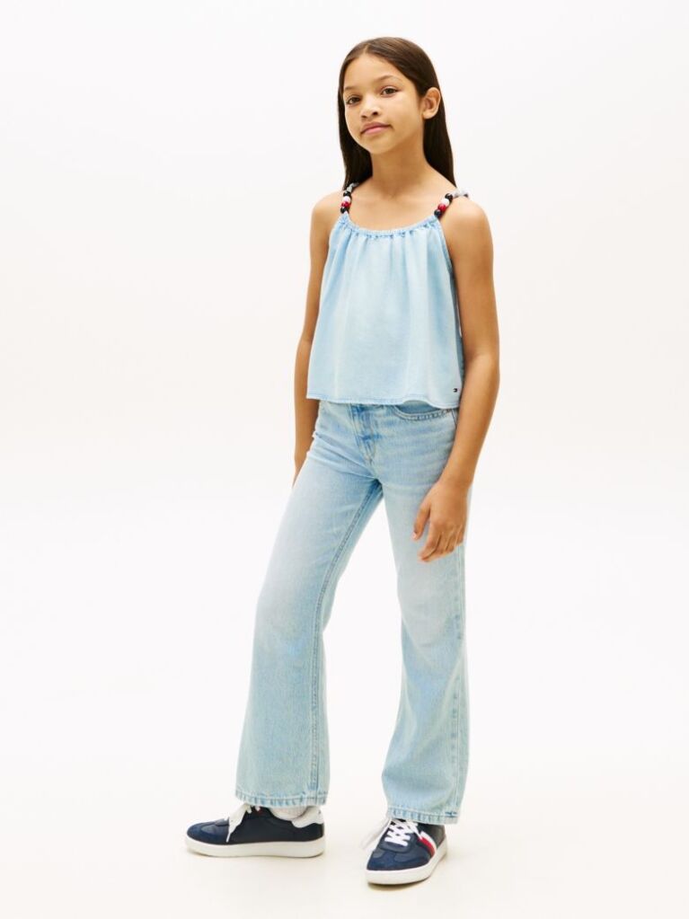 Denim Αμάνικο Τοπ Με Χάντρες  Κορίτσια