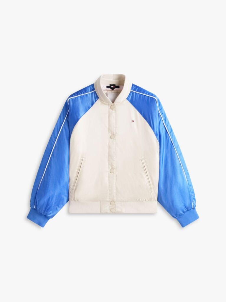 Multi Back Logo Shiny Relaxed Bomber Jacket  Girls