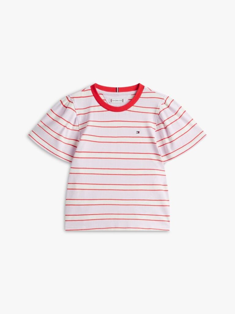 Multi Stripe Relaxed Jersey Crew Neck Top  Girls