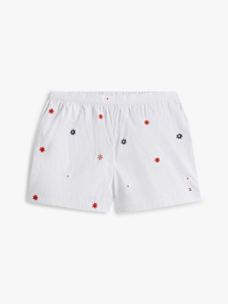 Multi Floral Embroidery Wide Leg Shorts  Girls