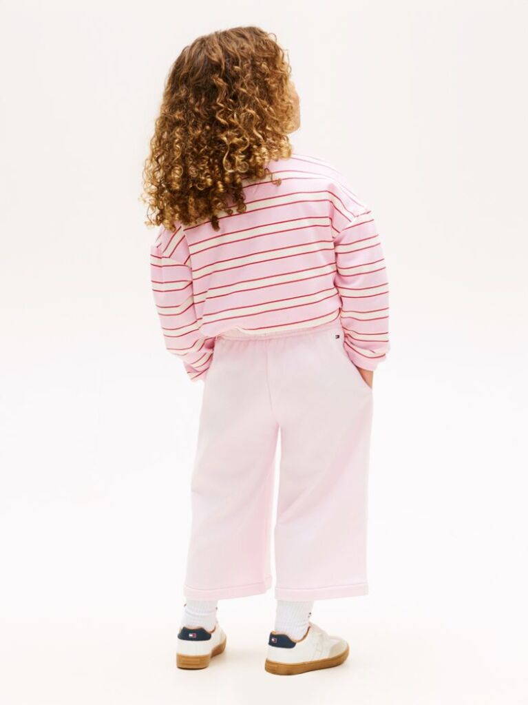 Pink Smiley Flag Relaxed Culotte Leg Joggers  Girls