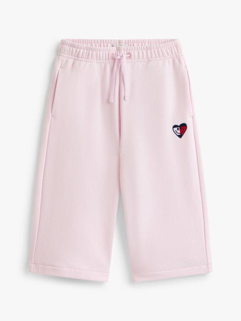Pink Smiley Flag Relaxed Culotte Leg Joggers  Girls